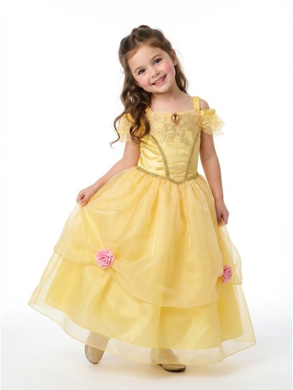 Girls Belle Inspired Princess Dress Costume (Size 5)